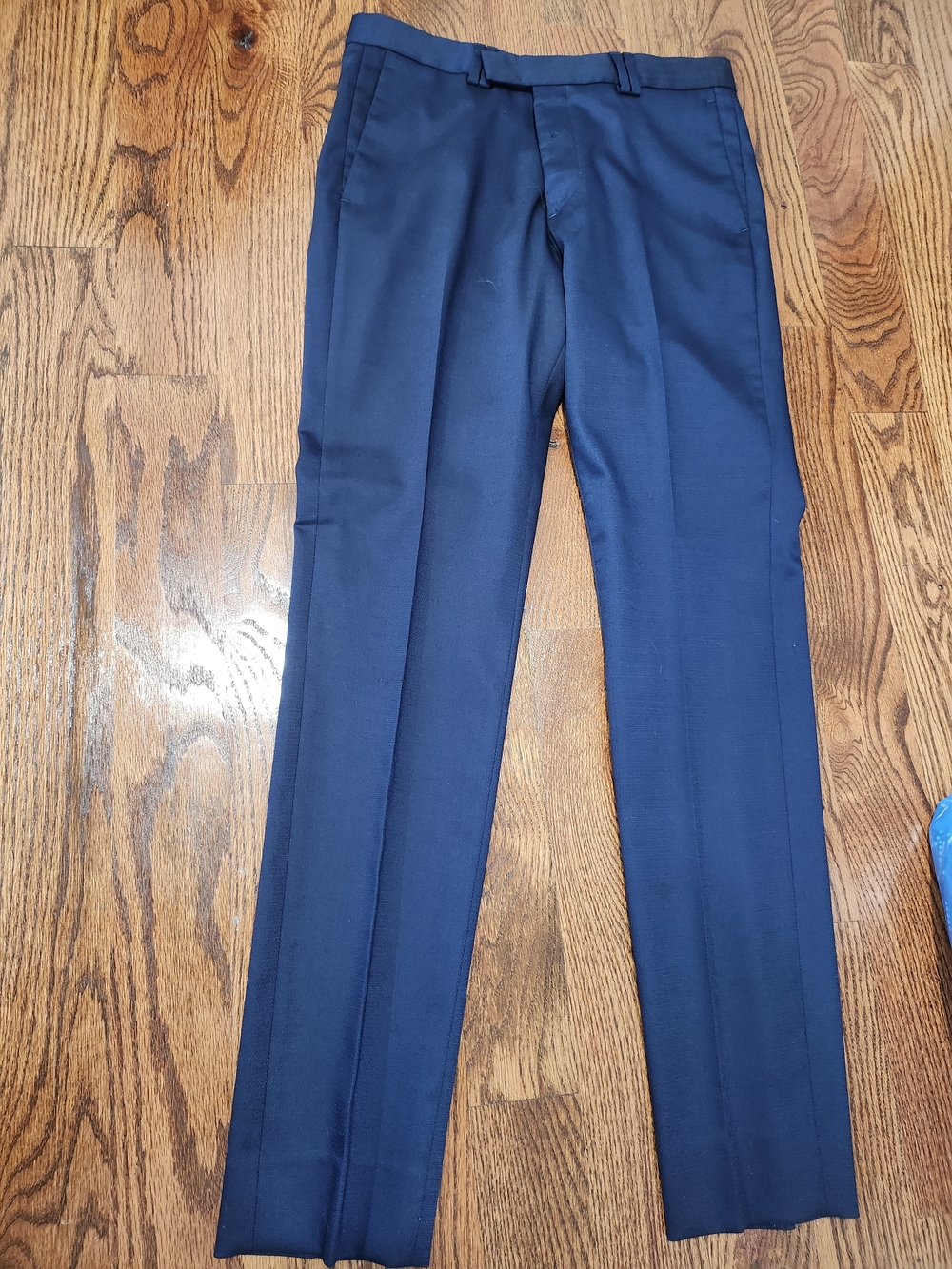 H&M Men's Navy Dress Pants - Slim Flat Front